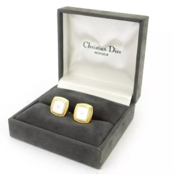 Dior cuff logo Gold & Silver hardware Authentic used T18579